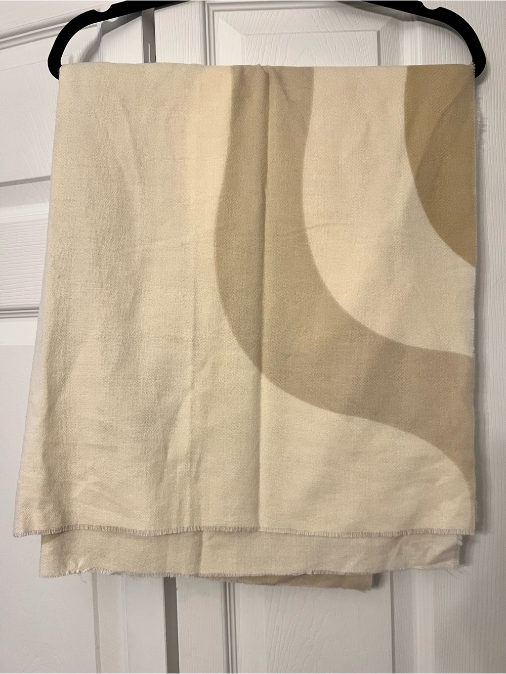 ZARA Cream and Beige Wave Patterned Women's Scarf